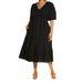 Madewell Dresses | Madewell Black Short Sleeve Cotton Gauze Midi Dress 14w New | Color: Black | Size: 14w