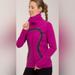 Lululemon Athletica Jackets & Coats | Lululemon In Stride Jacket Magenta Purple Pink Gray Zip Up Logo Sz 12 | Color: Pink/Purple | Size: 12