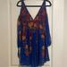 Free People Dresses | Blue And Floral Free People Dress With Cold Shoulder Sleeves | Color: Blue | Size: S