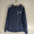 Adidas Jackets & Coats | Adidas Navy & White Hooded Jacket | Color: Blue/White | Size: L