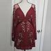 Free People Dresses | Free People Bonjour Embroidered Mini Dress | Color: Red | Size: Xs