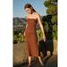 Free People Dresses | Free People Women’s Brandie Strapless Midi Dress Brown Size L Tube Dress | Color: Brown | Size: L