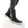 Hunter Original short wellington boots in black and white