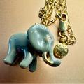 J. Crew Jewelry | Jcrew Enamel Elephant Necklace | Color: Gold/Gray | Size: Os