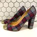 J. Crew Shoes | J. Crew | Etta Plaid Studded Cap Pumps | Color: Black/Red | Size: 9