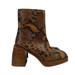 Free People Shoes | Free People Womens Ruby Shine Platform Snake Print Ankle Boots Size 41 Us 11 | Color: Brown | Size: 11