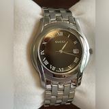 Gucci Accessories | Gucci 5500m Stainless Steel Men’s Watch | Color: Black/Silver | Size: Os