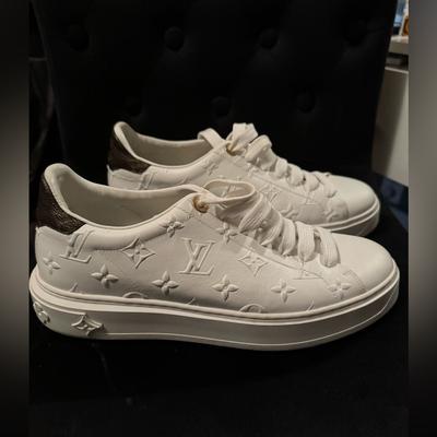 Louis Vuitton Shoes | Louis Vuitton Time Out Sneaker White Womens Shoe Size Europe 40 | Color: White | Size: 10