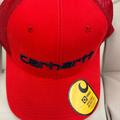 Carhartt Accessories | Carhartt Hat Red- Navy Blue Embroidered Spell Logo Snap Back Mesh Trucker Cap | Color: Blue/Red | Size: Os