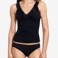 Ralph Lauren Swim | Lauren Ralph Lauren Beach Club Solids Ruffle Underwire Tankini 2 Piece Set | Color: Black | Size: 10