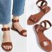 Madewell Shoes | Madewell Women's Boardwalk Brown Leather Flats Ankle Strap Sandals - Size 9 | Color: Brown | Size: 9