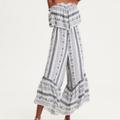 American Eagle Outfitters Pants & Jumpsuits | American Eagle Outfitters Boho Ruffled Jumpsuit Tube Top Xstp | Color: Blue/White | Size: Xsp