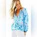 Lilly Pulitzer Tops | Guc: Lilly Pulitzer Xxs 100% Silk Elsa Top Pink Blue Gold Signature Buttons | Color: Blue/Pink | Size: Xxs