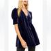 Free People Tops | Free People Adelle Velvet Tunic Size Medium | Color: Blue | Size: M