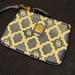 Dooney & Bourke Bags | Dooney And Bourke Navy & White Wristlet W/Key Chain, Bright Yellow Interior Nwot | Color: Blue/Cream | Size: Os