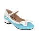 Yellow Blue Girls Sweet Bow Tie Shoes Womens Lolita Mixed Colors Mary Janes Low Heels Ballet Pumps -Blue-9