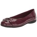 Trotters Women's Sizzle Signature Ballet Flat, Burgundy Patent, 6 Wide