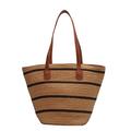 OWGSEE Straw Beach Bag, Summer Straw Handbags for Women TrendyStraw Purses Woven Tote Bag for Travel Vacation, B-khaki-b, L, Tote