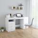 Gawany Desk High Gloss White 140x50x76 cm Chipboard