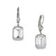 1928 Jewelry "Bridal Crystal" Silver-Tone Square Drop Earrings with Swarovski Crystals