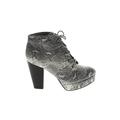 Shiekh Ankle Boots: Gray Snake Print Shoes - Women's Size 9 - Round Toe