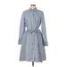 Signature collection Casual Dress - Shirtdress: Blue Dresses - Women's Size Large