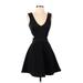 Topshop Cocktail Dress - A-Line: Black Solid Dresses - Women's Size 2