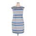 Calvin Klein Casual Dress - Sheath: Blue Stripes Dresses - Women's Size 18