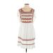 Free People Casual Dress - Mini Scoop Neck Short sleeves: White Dresses - Women's Size Small