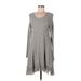 Max Studio Casual Dress - Sweater Dress: Gray Marled Dresses - Women's Size Large