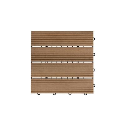 HOME DELUXE - WPC Klickfliese BAVARO - Teak - 6 m² - 11 Fliesen á 30 x 30 cm I Klickfliese Terrassenfliese Balkonfliese