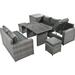 GZMWON Outdoor 6-Piece All Weather PE Rattan Sofa Set, Garden Patio Wicker Sectional Furniture Set in Gray | 28.79 H x 75.69 W x 27.69 D in | Wayfair