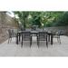 Orren Ellis Laguer Rectangular 6 - Person 86.75" Long Aluminum Outdoor Dining Set Metal in Gray | 29.25 H x 86.75 W x 39.5 D in | Wayfair