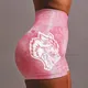 She Darc Sport Shorts Tie Dye Gym Pants Push Up New Style Wolf Head Fitness Female Skinny Bottom