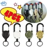 4/1PC Retractable Keychain Outdoor Retractable Wire Rope Reel Retractable Key Chain With Steel Cable