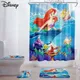 4 teile/satz Disney die kleine Meerjungfrau Dusch vorhang Bad Vorhänge Matte Teppiche WC Deckel