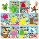 Hawaii Make A Face Sticker Sheets Children DIY Toys Make Your Own Pineapple Flamingo Summer Beach