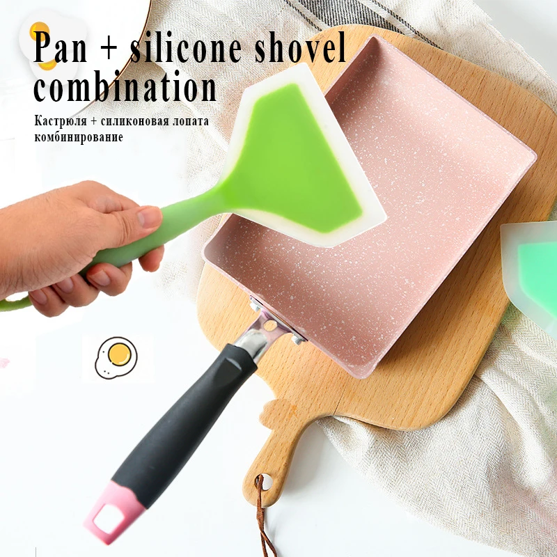 13 x 18 cm Bratpfanne, Tamagoyaki-Omelett, schwarze Antihaft-Pfanne, Braten-Eierpfanne, Pfannkuchen-Küchentopf, nur für Gaskocher Image