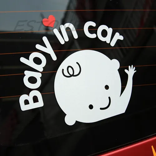 „Baby In Car“ Winkendes Baby an Bord Sicherheitsschild Niedlicher Autoaufkleber/Vinylaufkleber K0AF