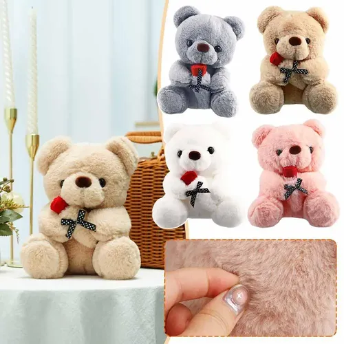 9 84 Zoll Teddybär Puppe mit Rose Plüschtiere weiche Stofftier Puppe Spielzeug für Freundin Geschenk