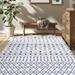 Blue/White 72 x 48 x 0.12 in Living Room Area Rug - Blue/White 72 x 48 x 0.12 in Area Rug - ZACOO Washable Rugs Geometric Bedroom Decor Throw Rugs for Living Room Blue | Wayfair