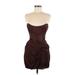 Zara Cocktail Dress - Mini Strapless Sleeveless: Brown Solid Dresses - Women's Size Medium