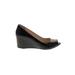 Cole Haan Wedges: Black Solid Shoes - Women's Size 9 1/2 - Peep Toe