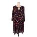 Terra & Sky Casual Dress - Popover: Purple Print Dresses - Women's Size 2X