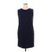 Donna Ricco Casual Dress - Sheath Crew Neck Sleeveless: Blue Solid Dresses - Women's Size X-Large