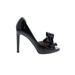 Valentino Garavani Heels: Pumps Stiletto Cocktail Black Solid Shoes - Women's Size 35 - Peep Toe