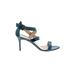 Giuseppe Zanotti Heels: Teal Solid Shoes - Women's Size 40 - Open Toe