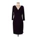 Lauren by Ralph Lauren Casual Dress - Wrap V-Neck Long sleeves: Purple Dresses - Women's Size 12