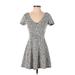 Forever 21 Casual Dress - Mini: Gray Acid Wash Print Dresses - Women's Size Small