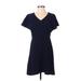 Ann Taylor LOFT Casual Dress - A-Line: Blue Solid Dresses - New - Women's Size 0